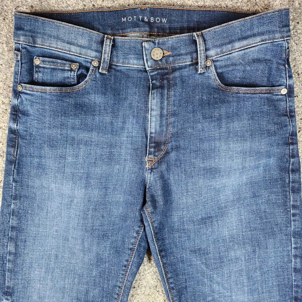 Mott & Bow Jeans Mens 31x30 Slim Fit Medium Wash Stretch Denim Excellent - Picture 3 of 14